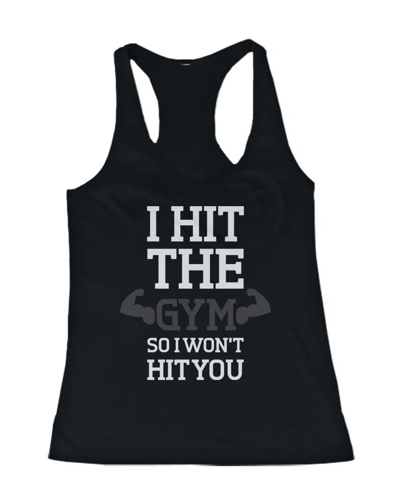 I Hit the Gym Women's Funny Workout Tank Top Fitness Sleeveless Gym Tanktop