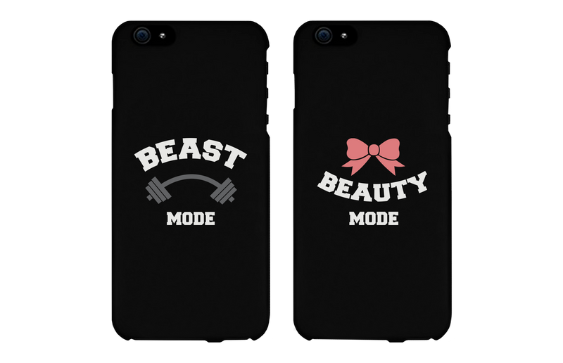 Beast Mode & Beauty Mode Matching Couple Black Phonecases (Set)