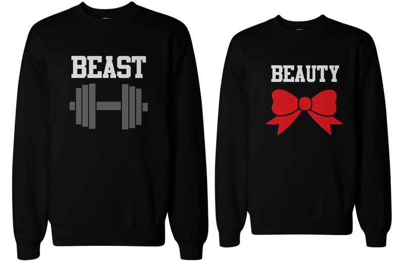 Beauty and Beast Couple Sweatshirts Cute Matching Outfit for Couples