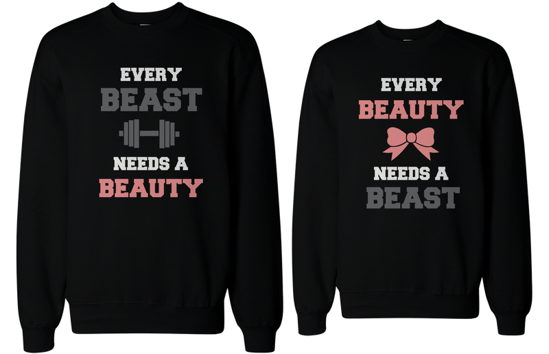 Beauty and Beast Need Each Other Matching Sweatshirts for Couples