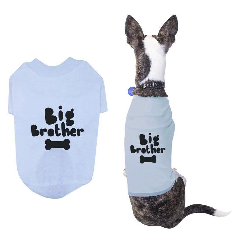 Big Brother Pet T-shirts Cute Dog Apparel Puppy Cloth Funny Sky Blue Dog Tees