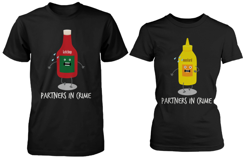 Ketchup & Mustard Partners In Crime Matching Couple Shirts (his & hers Set)