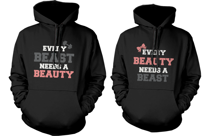Beauty and Beast Need Each Other Couple Hoodies Cute Matching Outfit