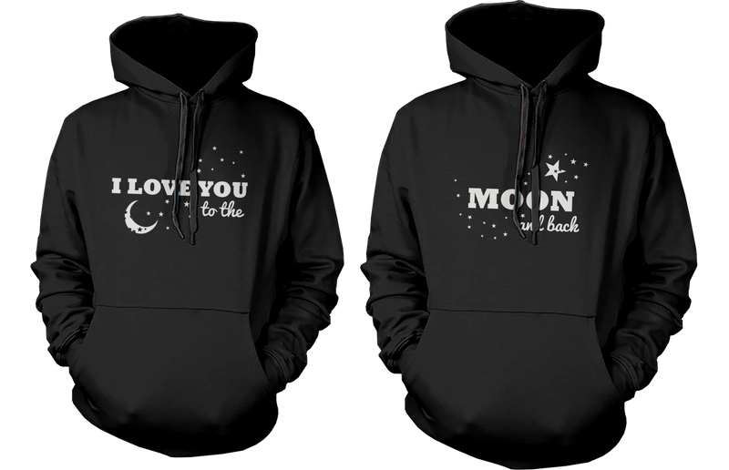 I Love You to the Moon and Back Couple Hoodies Matching Outfit for Couples