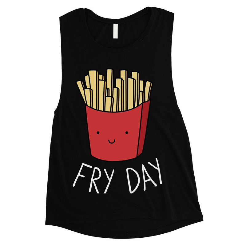 365 Printing Fry Day Womens Cute Workout Tank Top French Fries Muscle Shirt