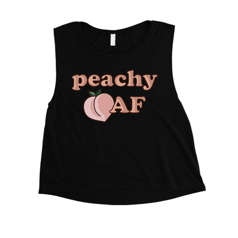 365 Printing Peachy AF Womens Funny Graphic Workout Tank Top Crop Tank Top Gift