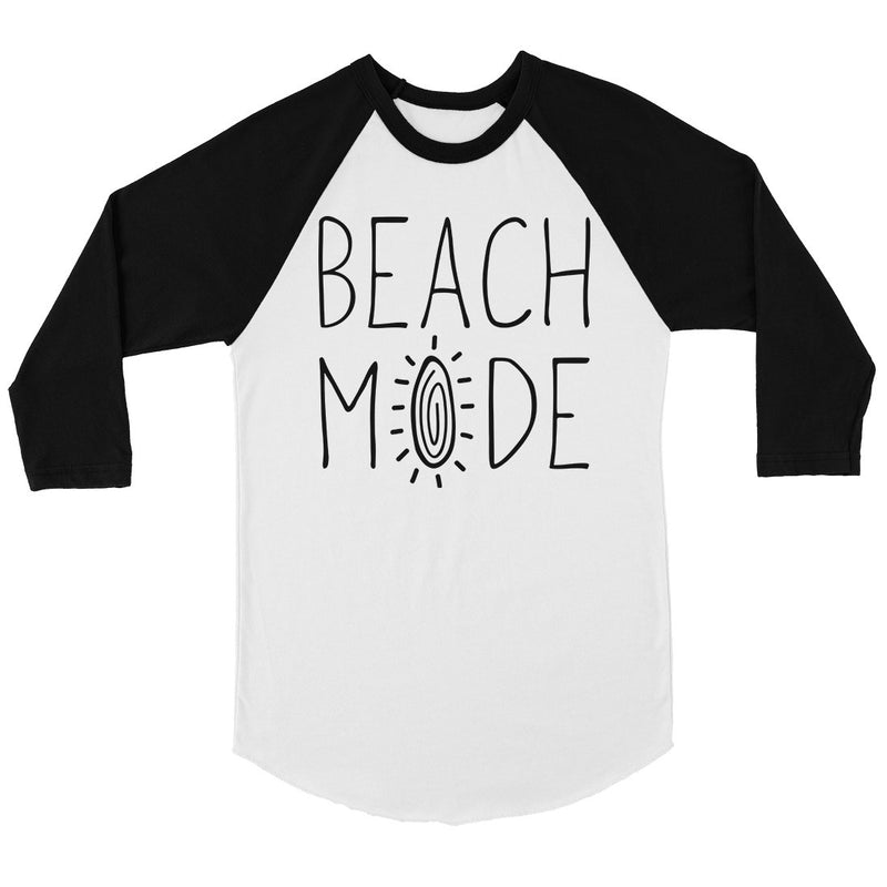 365 Printing Beach Mode Mens Baseball Shirt Summer Vacation Mode Raglan Tee Gift