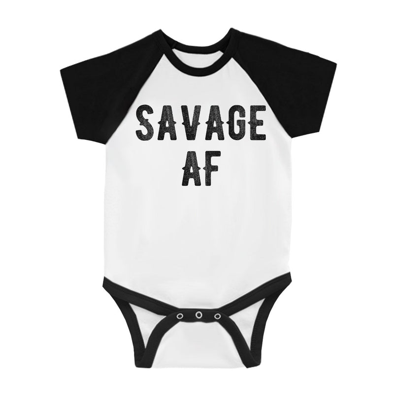 365 Printing Savage AF Baby Baseball Bodysuit Funny Baby Shower Gift for Humor