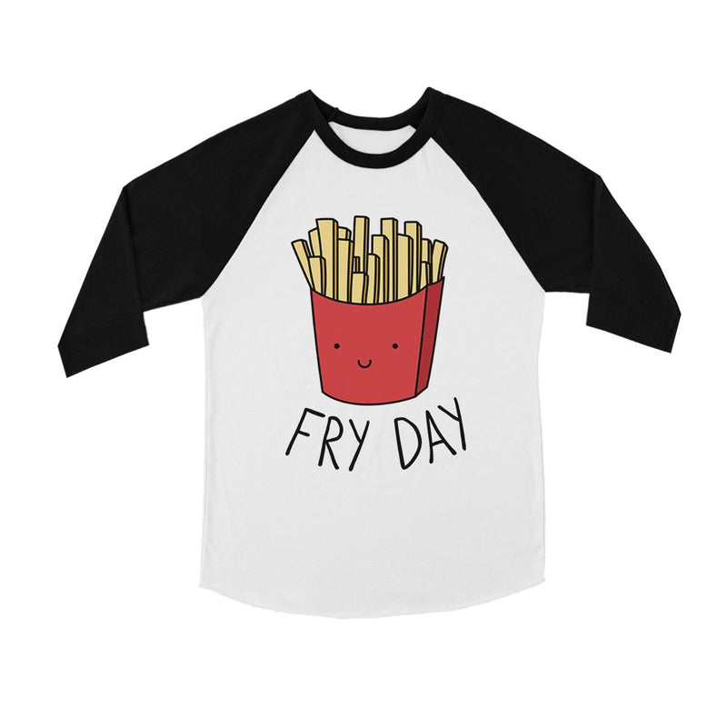 365 Printing Fry Day Youth Baseball Shirt Cute French Fries Raglan Tee for Teens