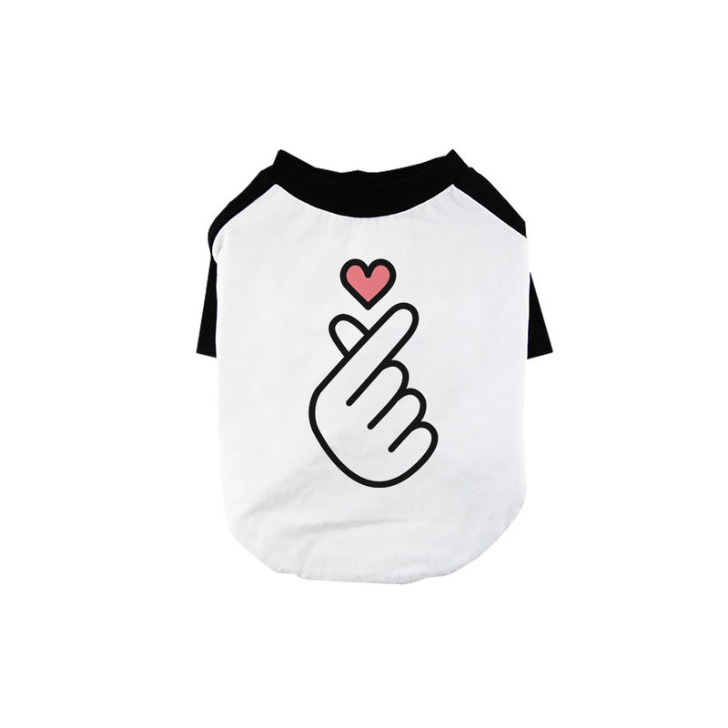 365 Printing Finger Heart Pet Baseball Shirt for Small Dogs Lover Gift Ideas