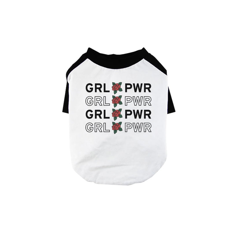 365 Printing Girl Power Pet Baseball Shirt for Small Dogs Womens March Outfit
