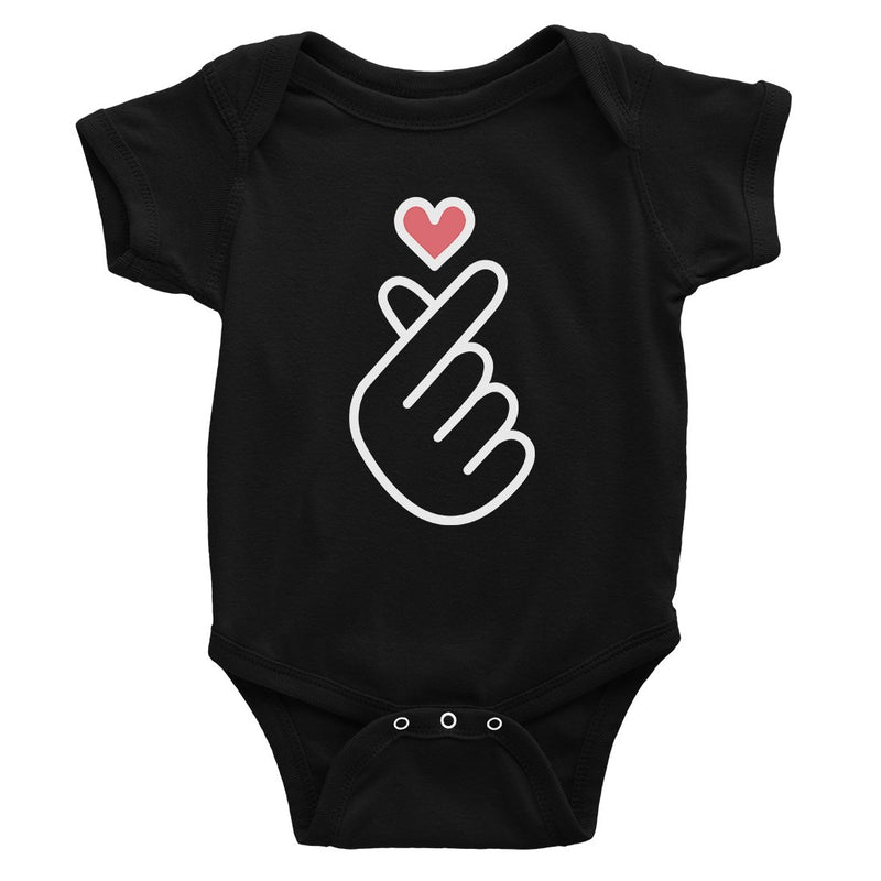365 Printing Finger Heart Baby Bodysuit Gift Baby Shower Cute Infant Jumpsuit