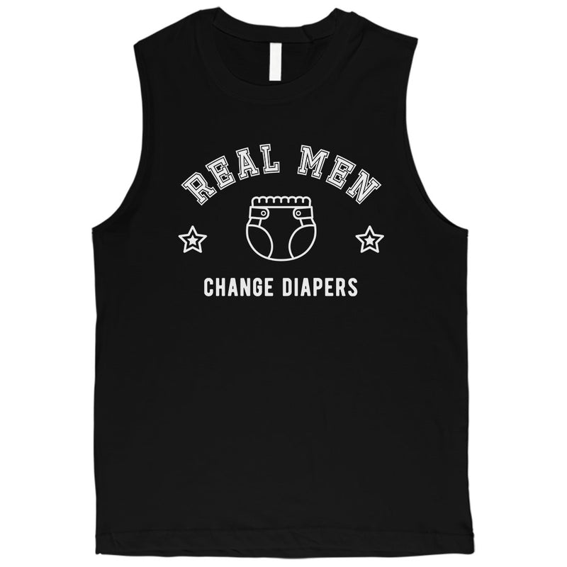 Real Men Change Diapers Mens Practical Muscle Shirt Gift For Dad