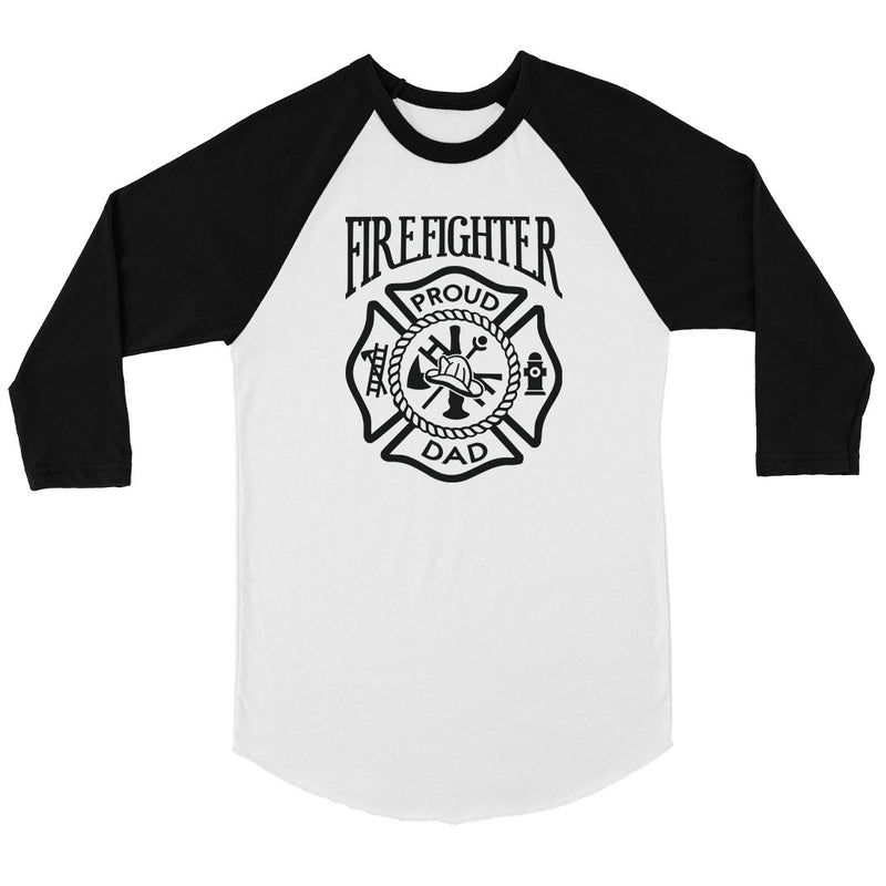 Firefighter Dad Mens Baseball Shirt Strong-Willed Great Dad Gift