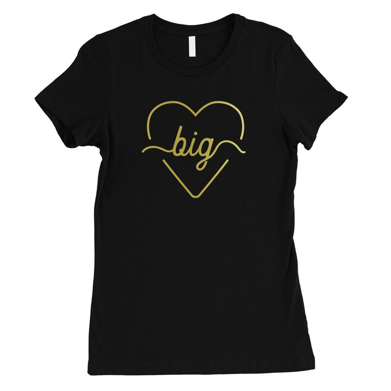 Big Little Line Heart-GOLD Womens T-Shirt Passionate Heartfelt Fun