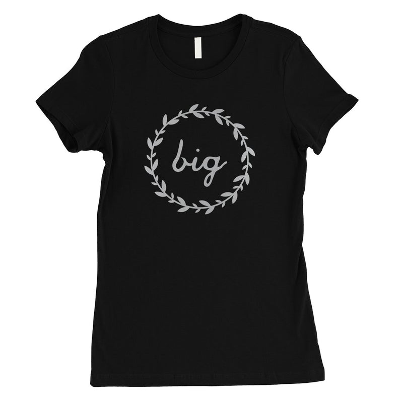 Big Little Leaf Wreath-SILVER Womens T-Shirt Happy Kind Beloved