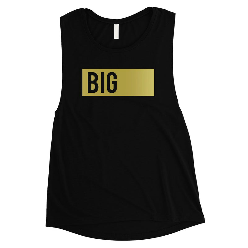 Big Little Boxed-GOLD Womens Muscle Tank Top Single Quote Sorority