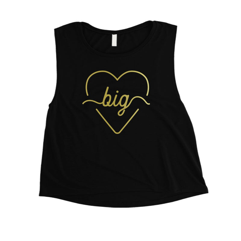 Big Little Line Heart-GOLD Womens Crop Top Responsible Hip Cute