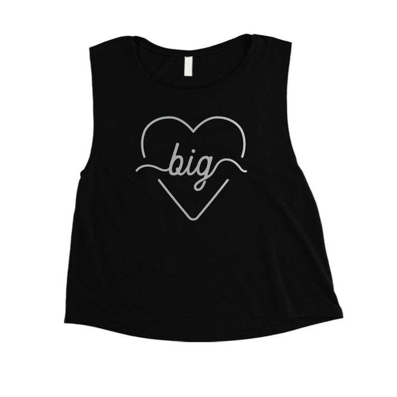 Big Little Line Heart-SILVER Womens Crop Top Considerate Fancy Gift