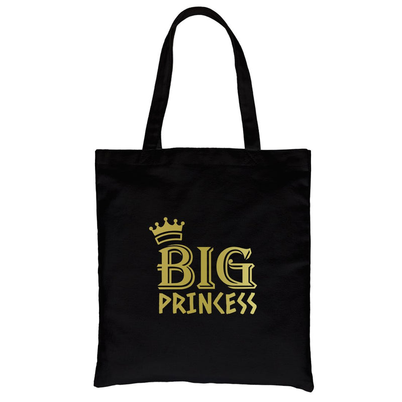 Big Little Princesss-GOLD Canvas Shoulder Bag Rich Humble Sis Gift