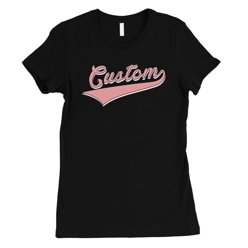 Pink College Swoosh Colorful Cool Womens Personalized T-Shirt Gift