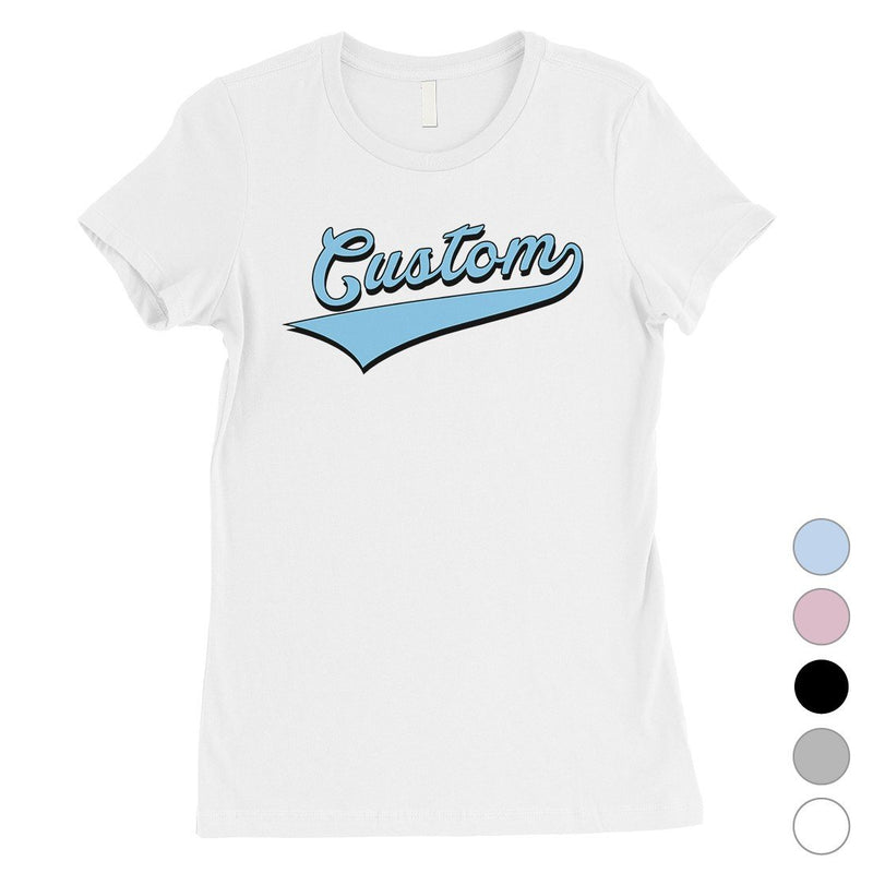 Blue College Swoosh Great Womens Personalized T-Shirt Friend Gift