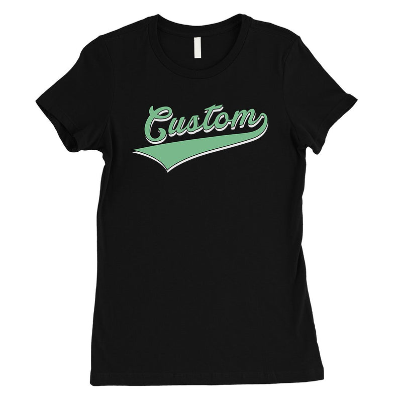 Green College Swoosh Bold Womens Personalized T-Shirt Friend Gift