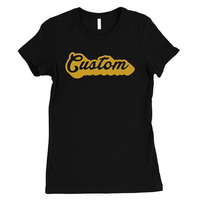 Yellow Pop Up Text Groovy Retro Cool Womens Personalized T-Shirt