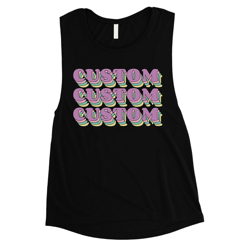 Sorority Theme Purple Top Text Good Womens Personalized Muscle Tops