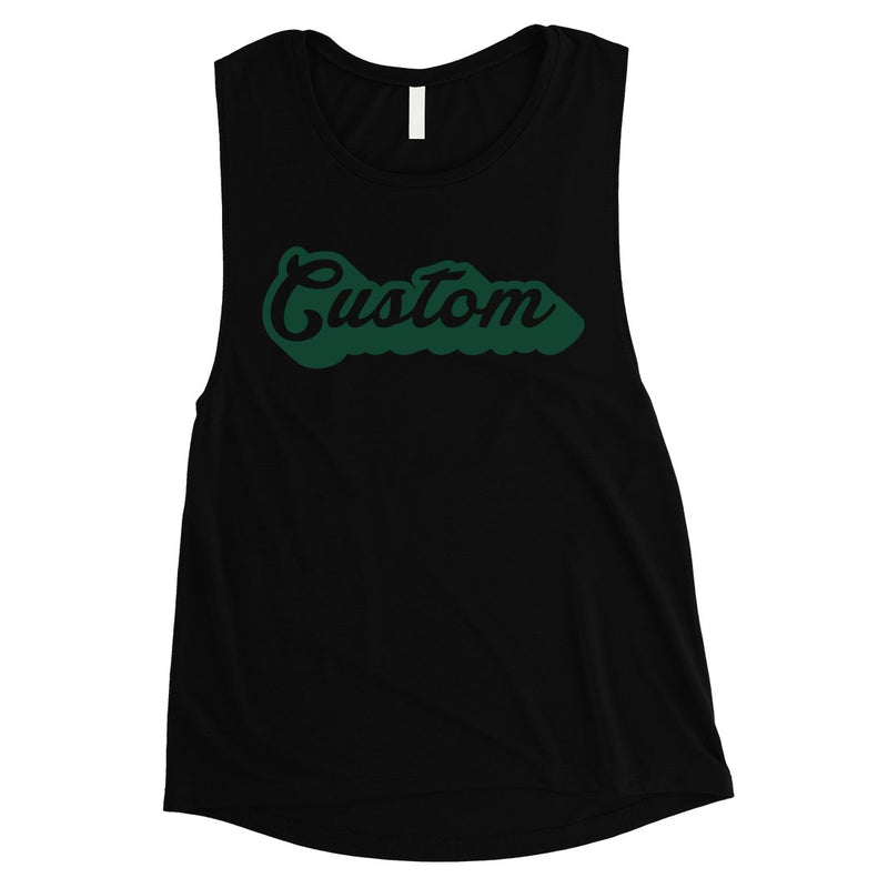 Green Pop Up Text Great Bright Womens Personalized Muscle Tops Gift