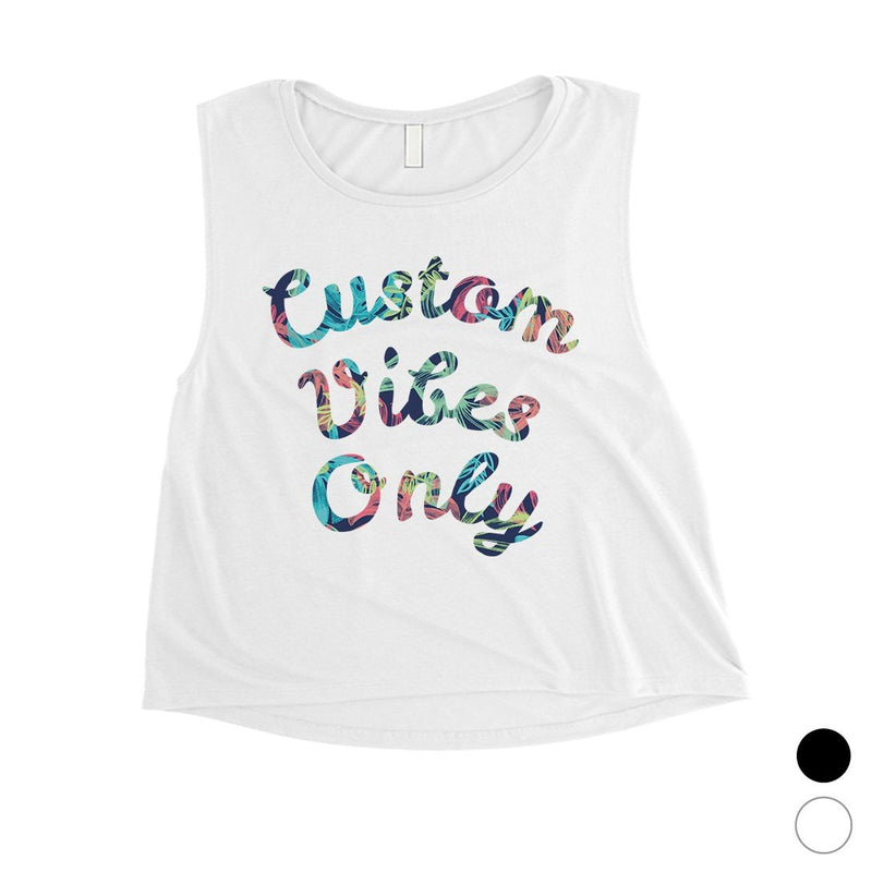 Colorful Overlay Text Colorful Sweet Womens Personalized Crop Tops