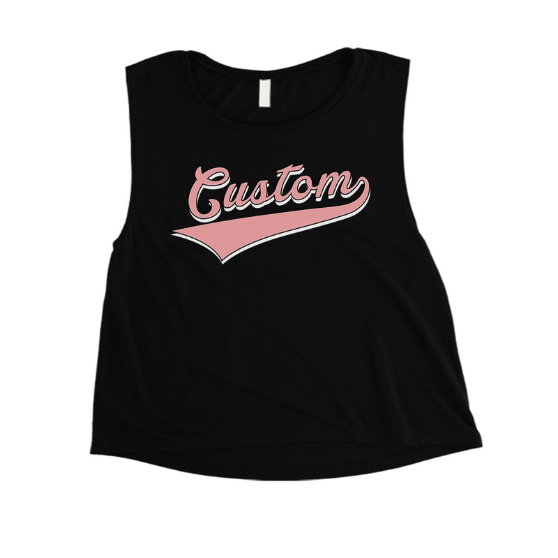 Pink College Swoosh Gorgeous Womens Personalized Crop Tops Gift