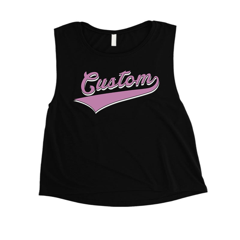 Purple College Swoosh Basic but Cool Womens Personalized Crop Tops