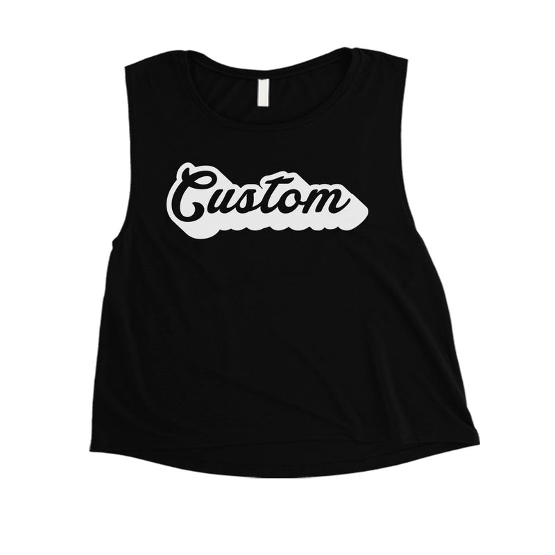 Pop Up Text Classic Modern Rad Sporty Womens Personalized Crop Tops