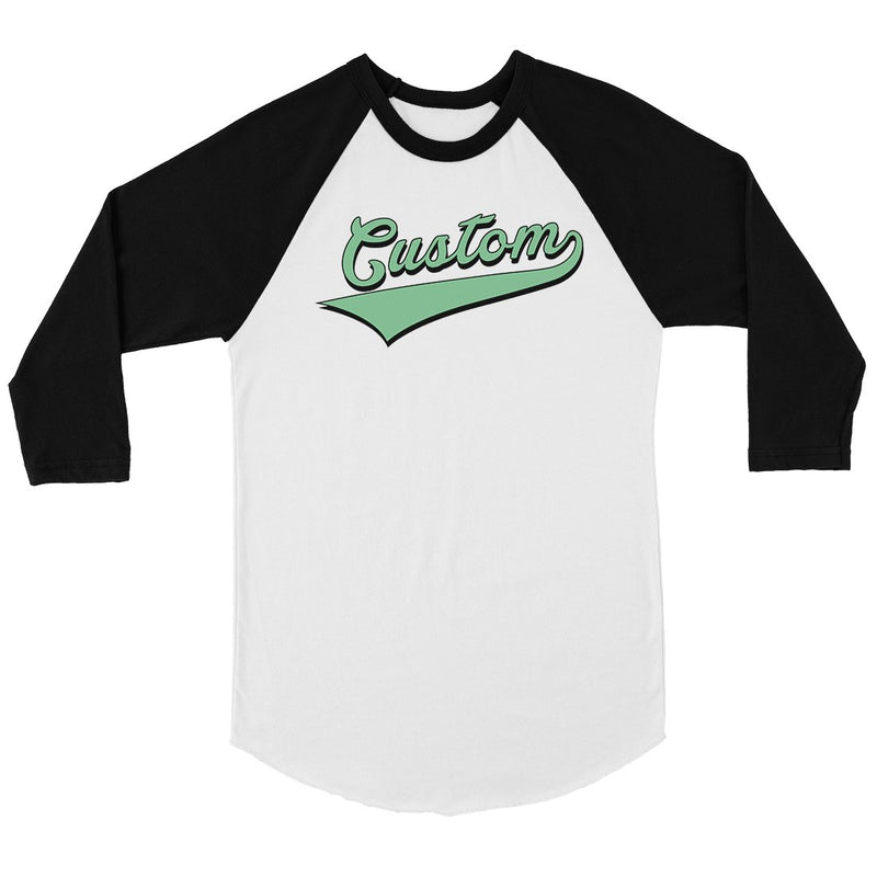Green College Swoosh Perfect Womens Personalized Baseball Shirt