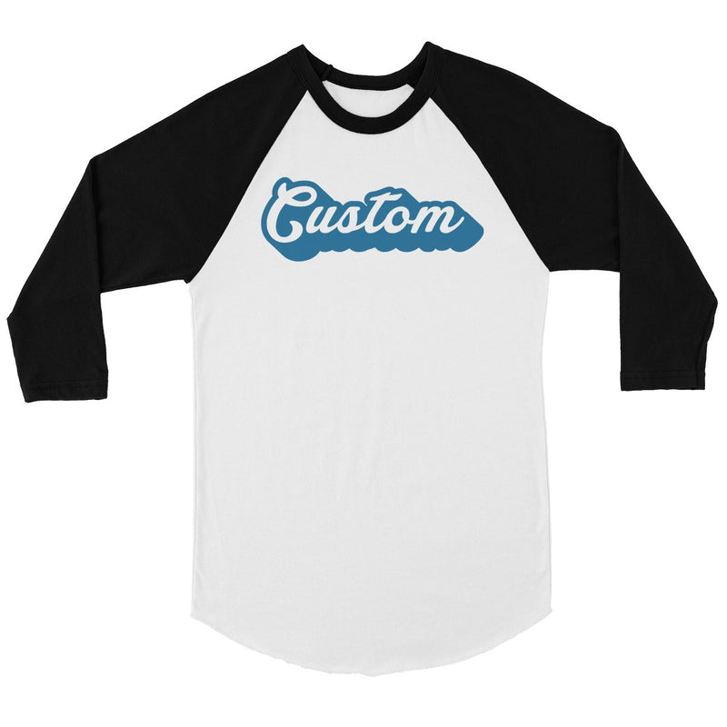 Blue Pop Up Text Classic Cool Womens Personalized Baseball Shirt
