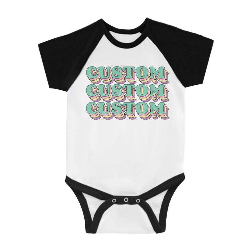 Sorority Theme Green Top Text Cool Baby Personalized Baseball Shirt