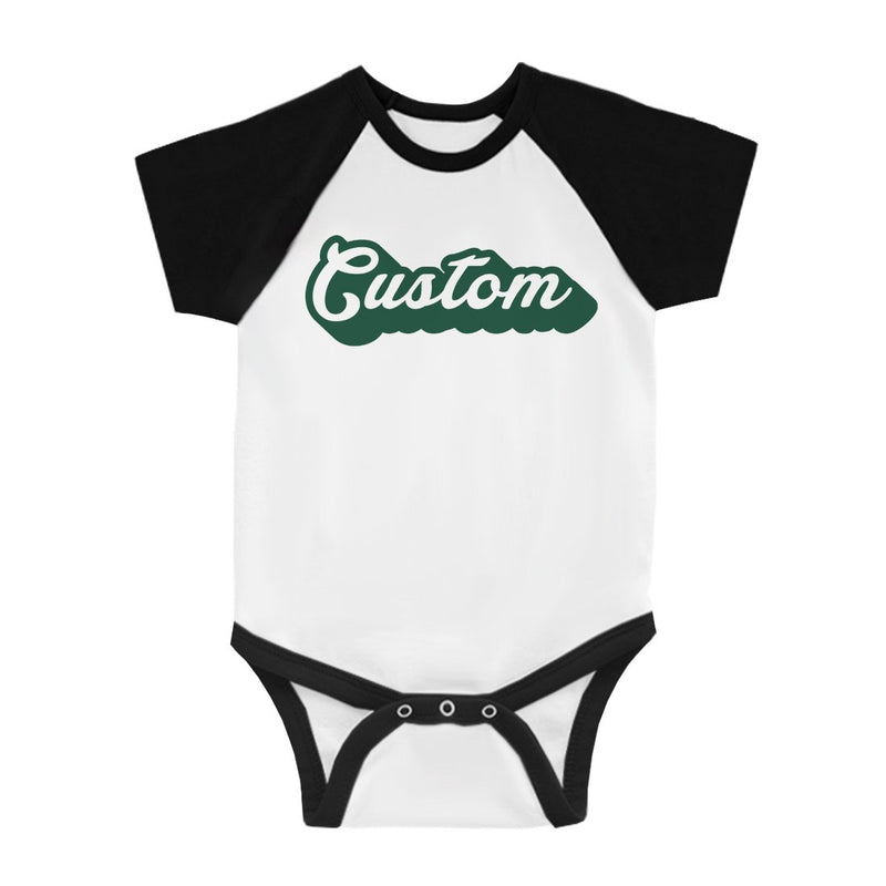 Green Pop Up Text Electric Bold Baby Personalized Baseball Shirt