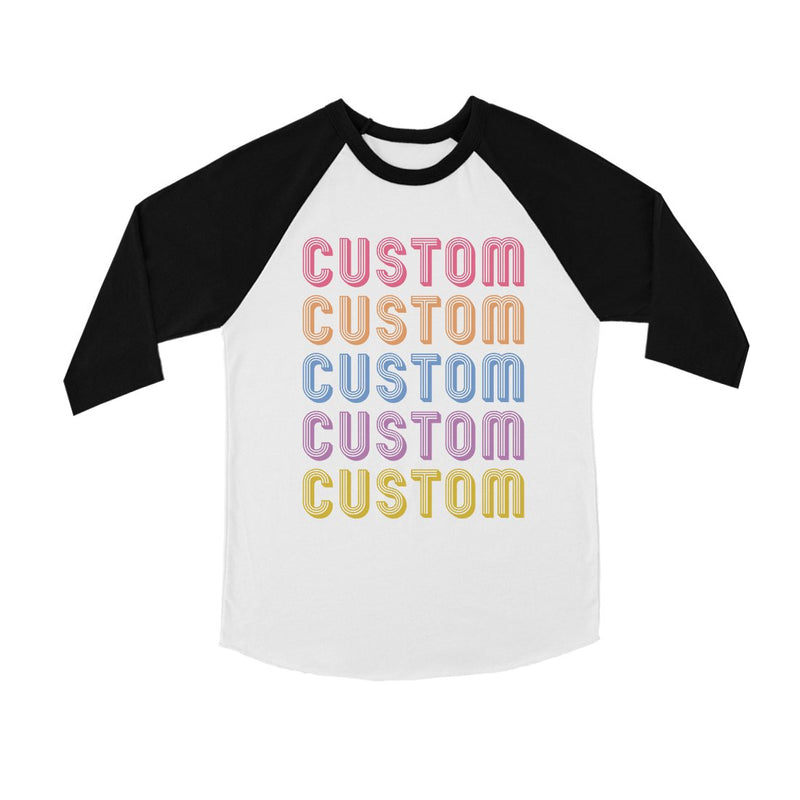 Colorful Multiline Text Modern Kids Personalized Baseball Shirt