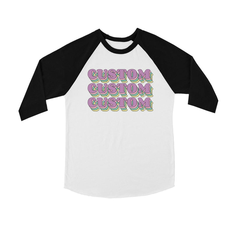 Sorority Theme Purple Top Text Fun Kids Personalized Baseball Shirt