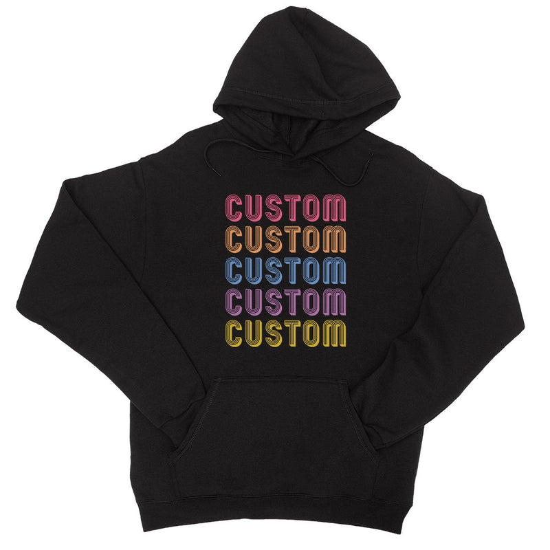 Colorful Multiline Text Bold Unisex Personalized Pullover Hoodie