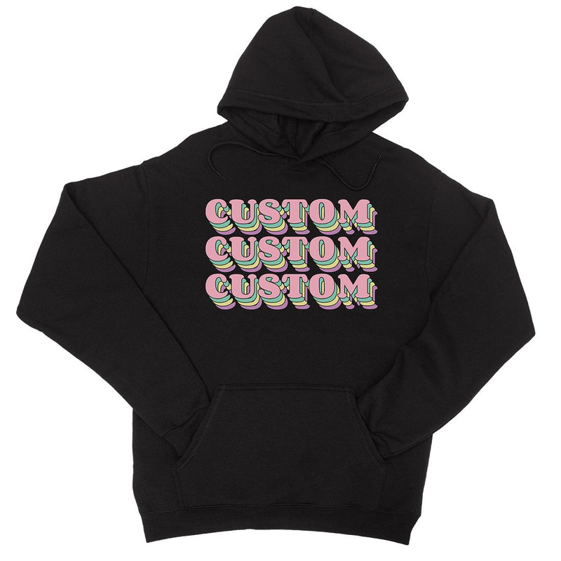 Sorority Theme Pink Top Text Unisex Personalized Pullover Hoodie
