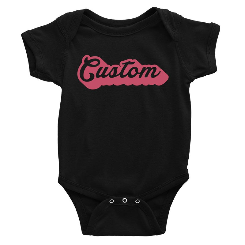 Pink Pop Up Text Bright Retro Cute Baby Personalized Bodysuit Gift