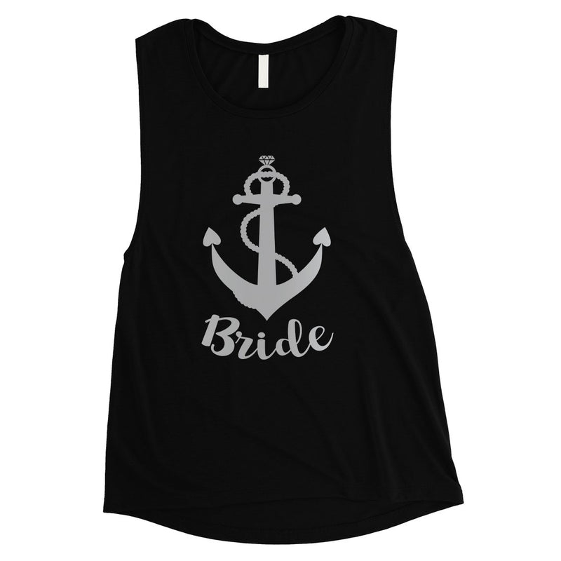 Bride Crew Anchor-SILVER Womens Muscle Tank Top Fun Amazing Gift