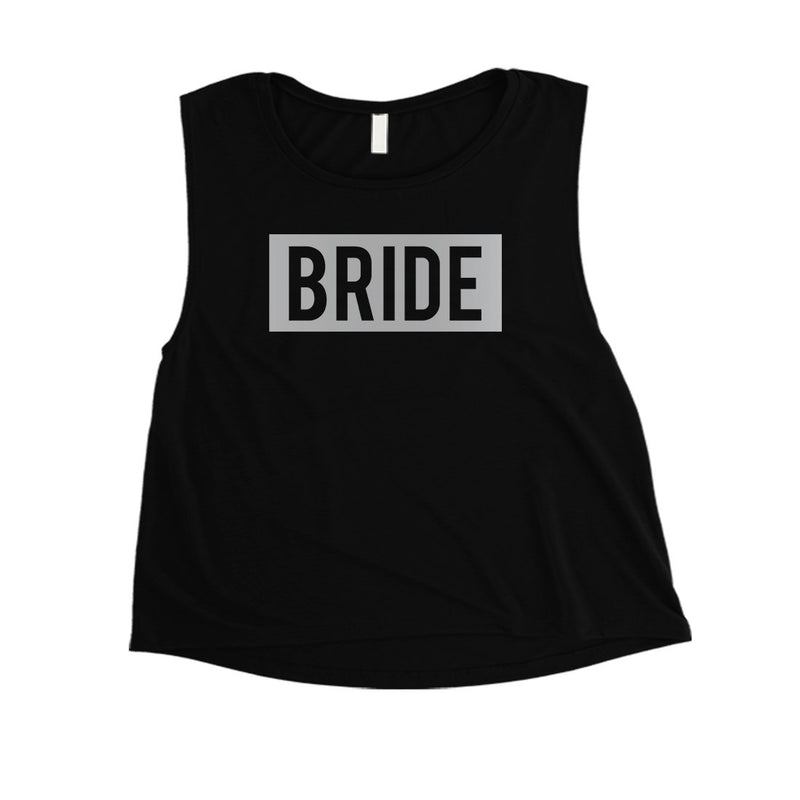 Bride Squad Boxed-SILVER Womens Crop Top Wholesome Sweet Wedding