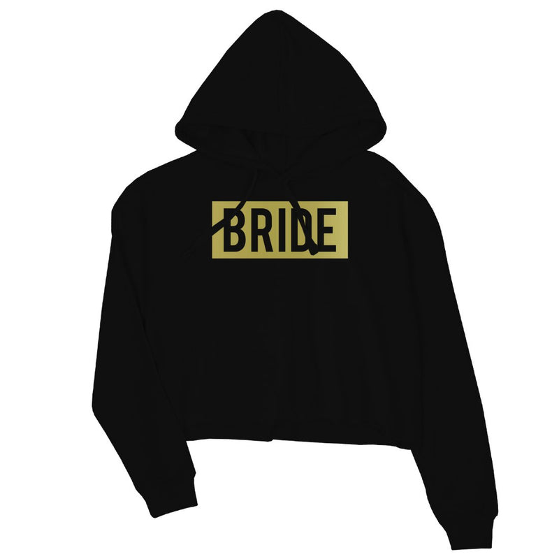 Bride Squad Boxed-GOLD Womens Crop Hoodie Lovable Cute Bridal Gift