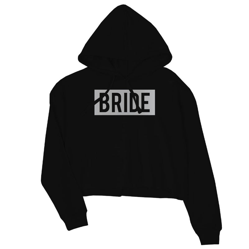 Bride Squad Boxed-SILVER Womens Crop Hoodie Extravagent Cool Gift