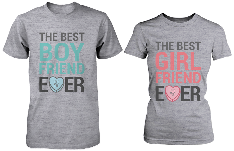 The Best Boyfriend & Girlfriend Ever Matching Couple Shirts in Grey (Set)
