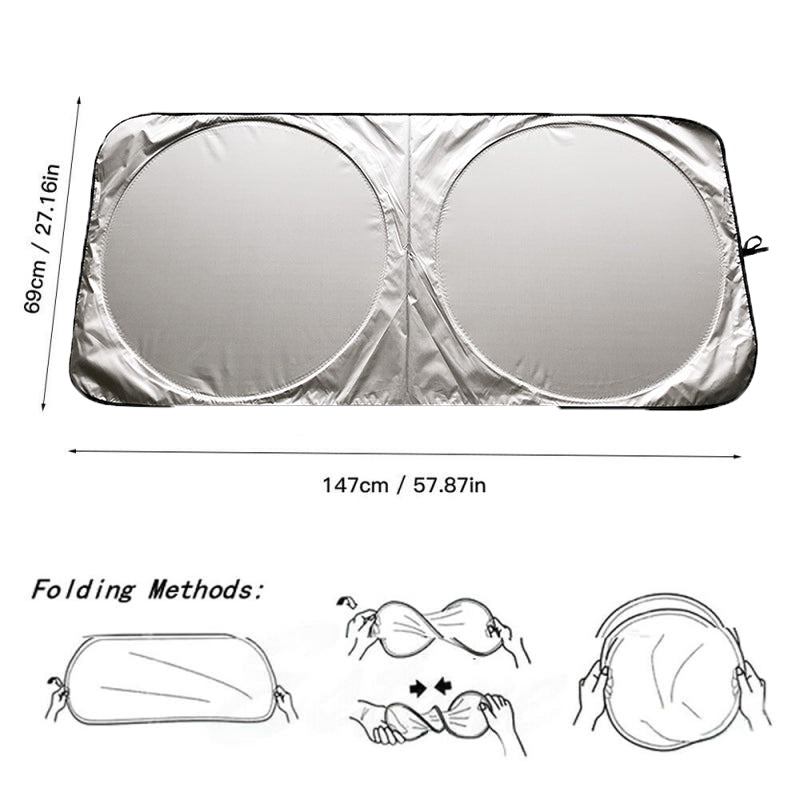 UV Protect Car Window Film Auto Visor Windshield Windscreen Sun Block Cover Folding Jumbo Front Rear Car Window Sun Shade