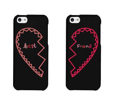 Best Friend Half Heart Matching Phonecases Cute BFF Phone Covers Gift